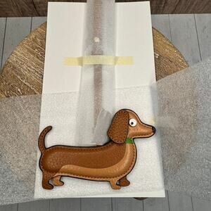 Kate Spade Warm Gingerbread Dog Dangle Bag Charm Wiener Dog Dachshund Bag Charm